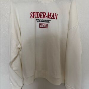 Marvel Spider-Man White Crewneck Sweater